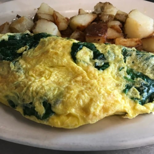 Spinach and Feta Omelette.
