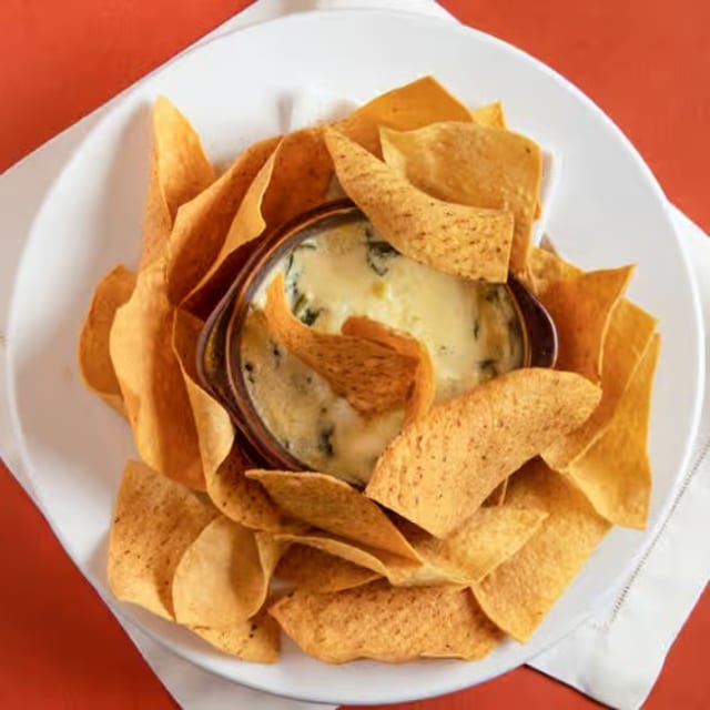 Spinach Artichoke Dip and Chips.